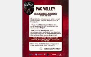 🏐 Infos pour futurs nouveaux Adhérents – Saison 2025-2026